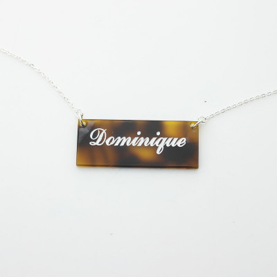 Personalized Acrylic Bar Carrie Name Necklace