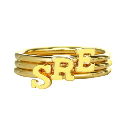 Custom Midi Initial Letter Ring 18ct Gold