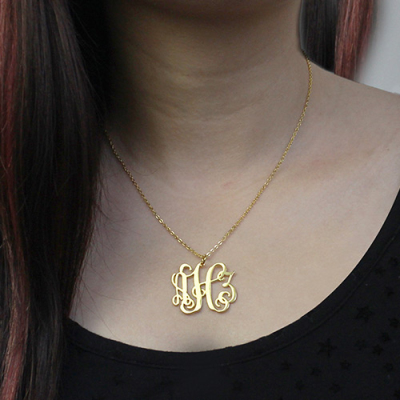Yellow Gold Plated Letter Initial Necklace | Posh Totty Designs | Wolf &  Badger