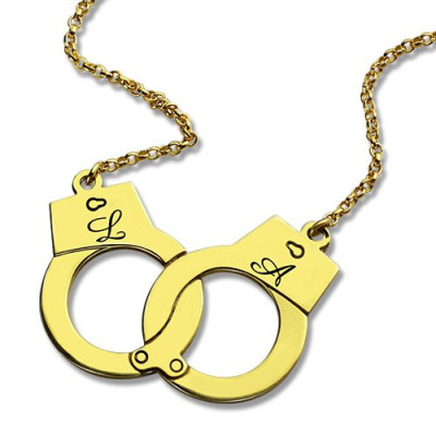 Personalized Handcuff Necklace 18ct Gold