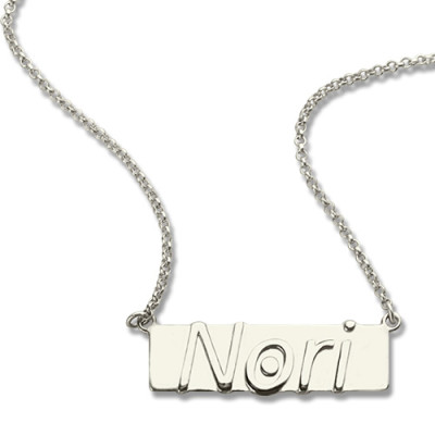 Personalized Nameplate Bar Necklace Sterling Silver