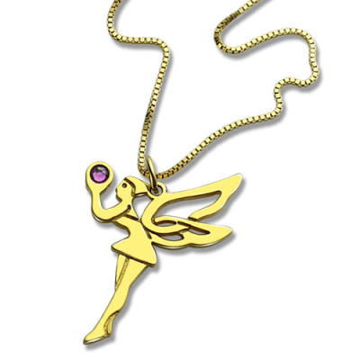 Fairy Birthstone Necklace for Girlfriend 18ct Gold Silver 925 