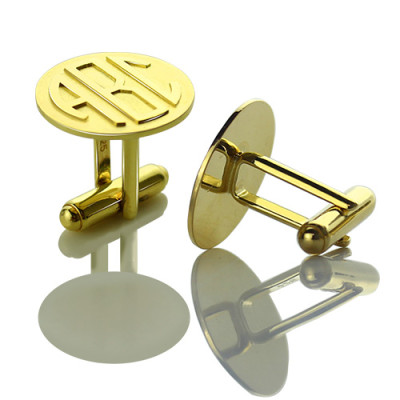 Cool Mens Cufflinks with Monogram Initial 18ct Gold
