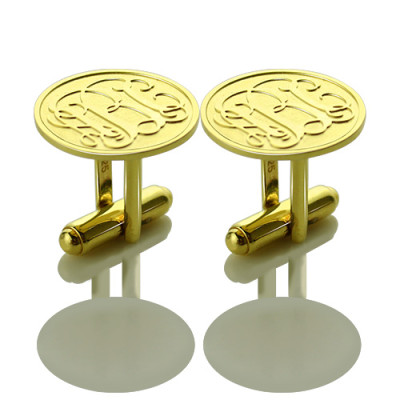 Engraved Cufflinks with Monogram 18ct Gold