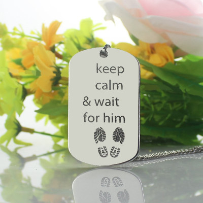 Personalized Cute His and Hers Dog Tag Necklaces Sterling Silver