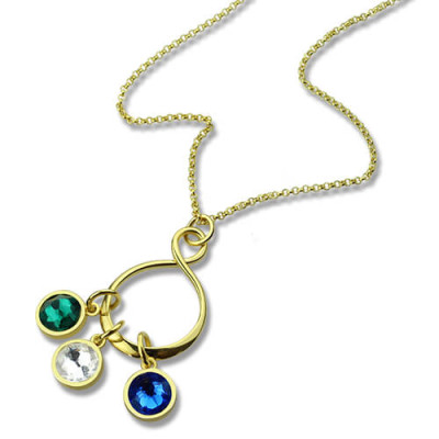 Personalized Family Infinity Necklace with Birthstones  