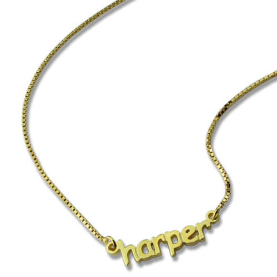 Personalized Mini Name Necklace 18ct Gold