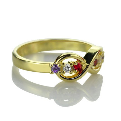18ct Gold Infinity Promise Rings with Birthstone 
