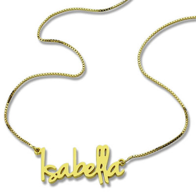 Small Name Necklace For Women in 18ct Gold