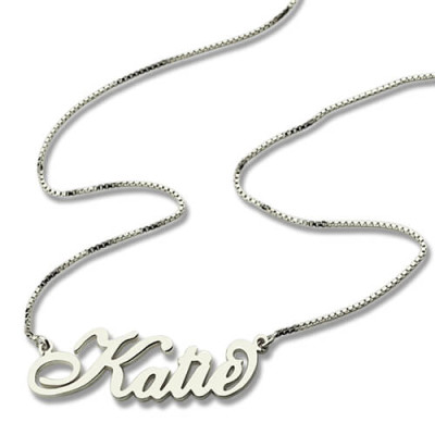 Personalized Nameplate Necklace Carrie Stering Silver