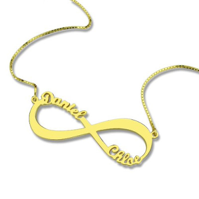 18ct Gold Infinity Necklace Double Name