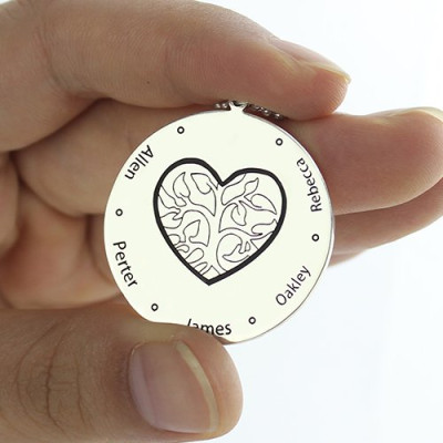 Family Tree Jewellery Necklace Engraved Names