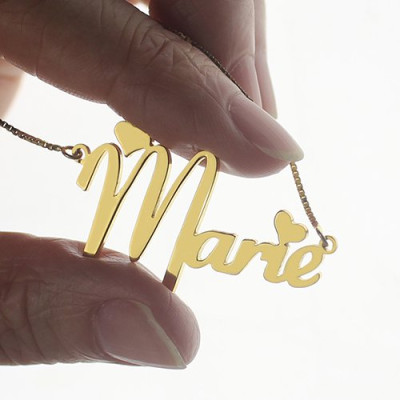 Personalized Nameplate Necklace for Girls 18ct Gold