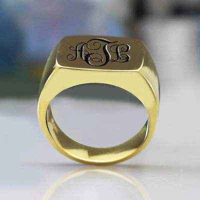 Custom 18ct Gold Monogram Signet Ring