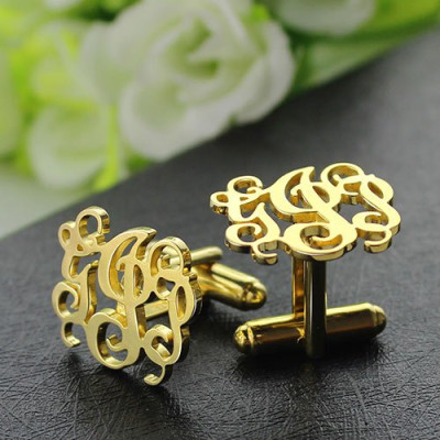 Monogrammed Cuff links Cut Out Initials 18ct Gold