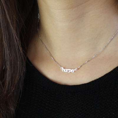 Personalized Mini Name Letter Necklace Sterling Silver