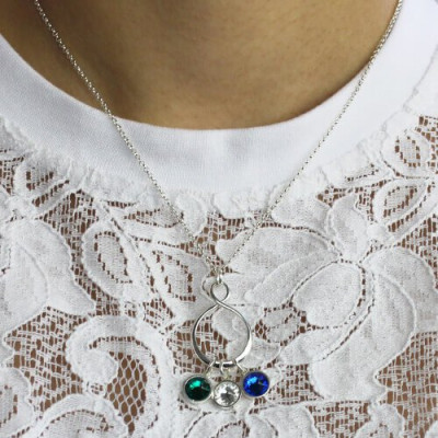 Personalized Birthstone Infinity Charm Necklace 