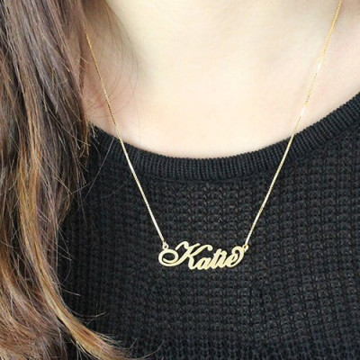 Personalized Necklace Nameplate Carrie in 18ct Gold