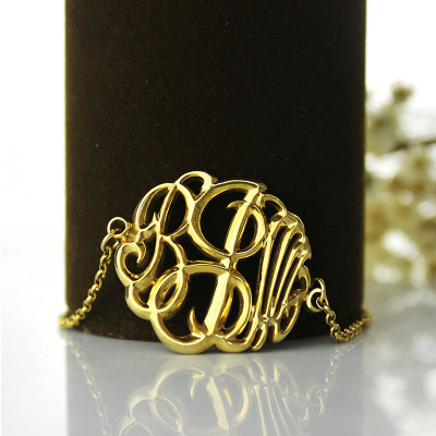 Personalized Monogrammed Bracelet Hand-painted 18ct Gold