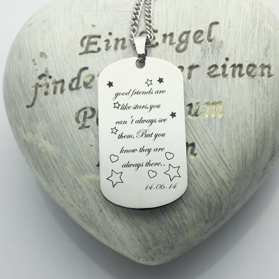 Best Friends Gift Dog Tag Name Necklace