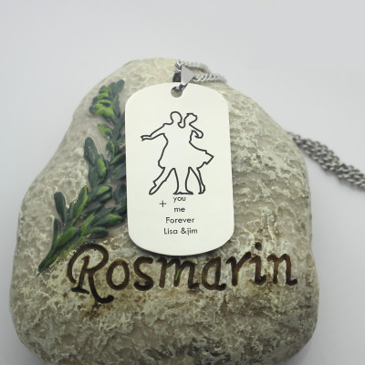 Dancing Theme Dog Tag Name Necklace