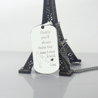 Father's Love Dog Tag Name Necklace