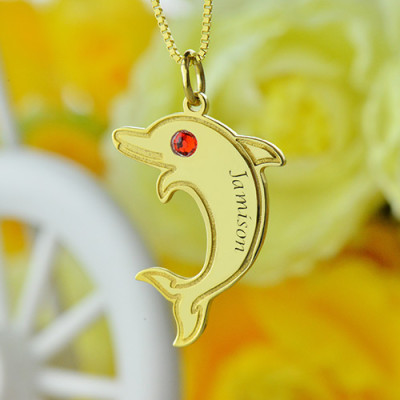9ct Gold Double Dolphin Heart Pendant | Prouds