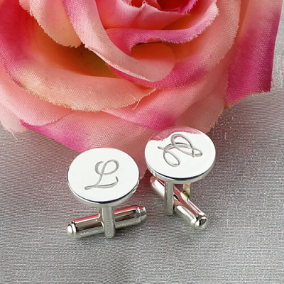 Cool Initial Cuff links Sterling Silver