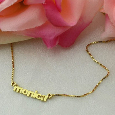 Personalized Small Lowercase Name Necklace in 18ct Gold