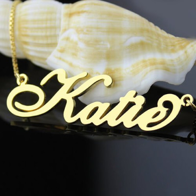 Personalized Necklace Nameplate Carrie in 18ct Gold
