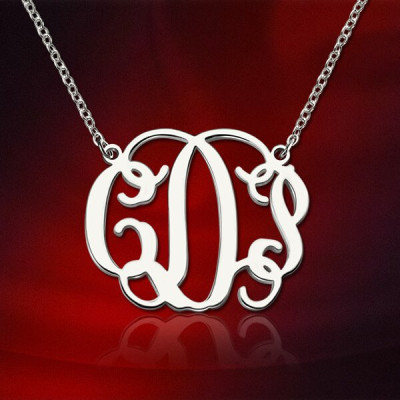 Personalized Taylor Swift Monogram Necklace Sterling Silver