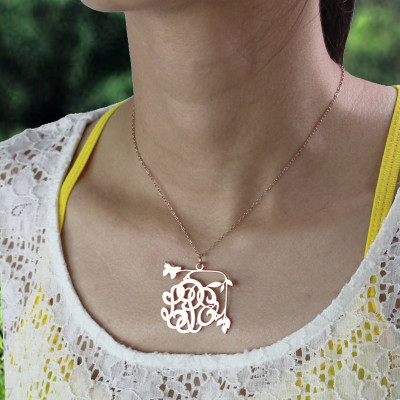 Butterfly and Vines Monogrammed Necklace 