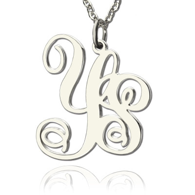Personalized Sterling Silver 2 Initial Monogram Necklace