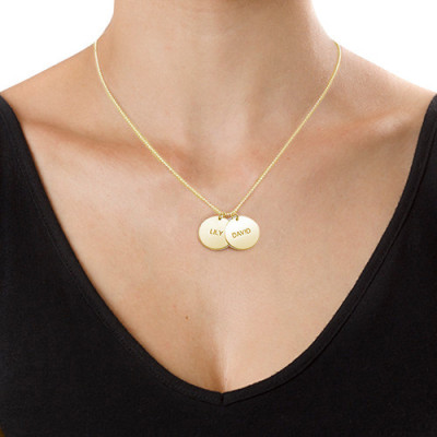 18ct Gold Silver Disc Pendant Necklace