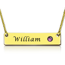 Behind the Gleam: Crafting Your Name Bar Necklace with Birthstone
