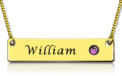 Behind the Gleam: Crafting Your Name Bar Necklace with Birthstone