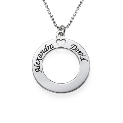 Sterling Silver Couples Love Necklace