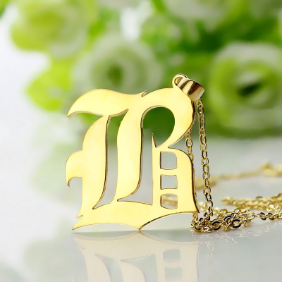 Custom Mens Initial Letter Charm Old English 18ct Gold