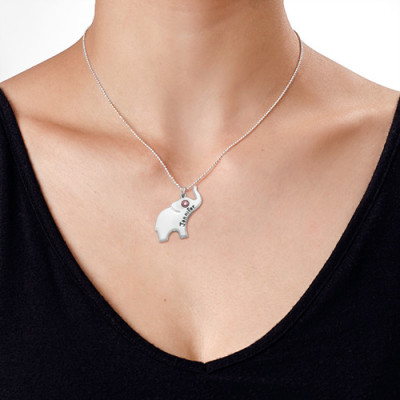 Engraved Silver Elephant Necklace