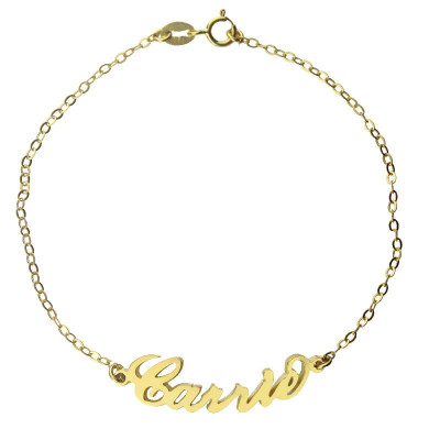Personalized 18ct Gold Carrie Name Bracelet