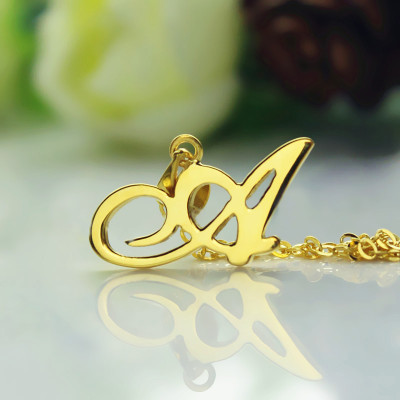 Personalized Letter Necklace 18ct Gold
