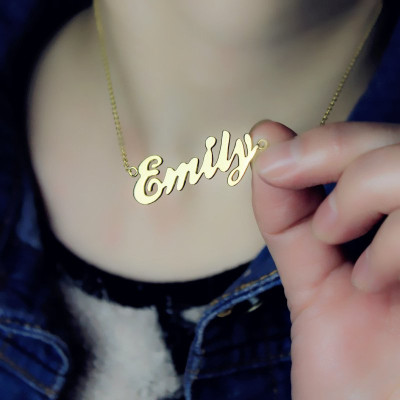 Cursive Nameplate Necklace 18ct Gold
