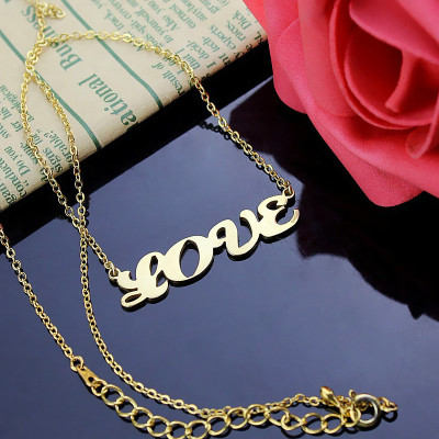 Gold Plated Capital Name Necklace Personalized