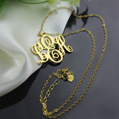 Perfect Fancy Monogram Necklace Gift 18ct Gold