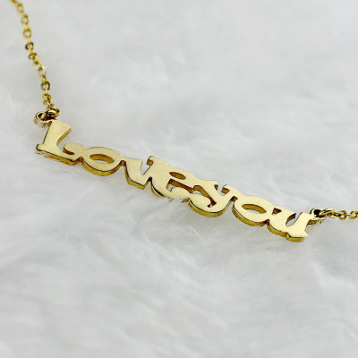 Gold Plated I Love You Name Necklace