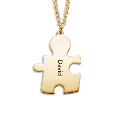 18ct Gold Personalized Couple's Puzzle Necklace