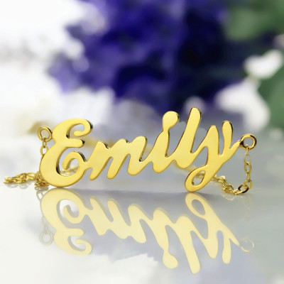 Cursive Nameplate Necklace 18ct Gold