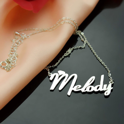 Personalized 18ct White Gold Plated Fiolex Girls Fonts Heart Name Necklace