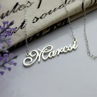 Personalized Nameplate Necklace Sterling Silver