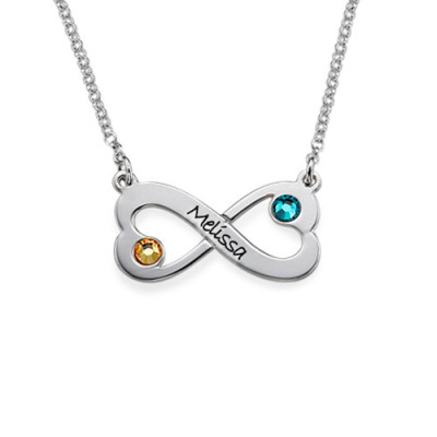 Infinity Heart Necklace Engraved